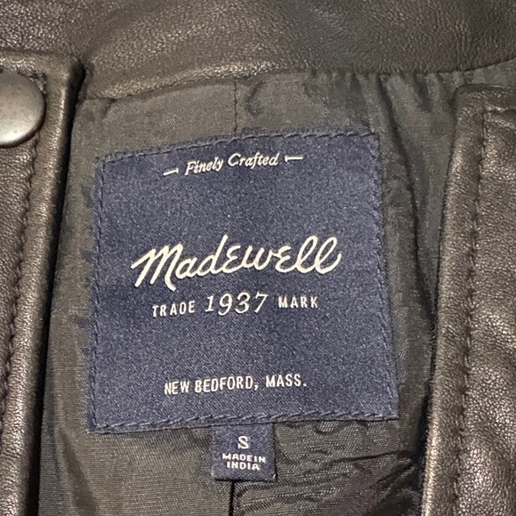 Madewell Black Moto Leather Jacket - Picture 2 of 11